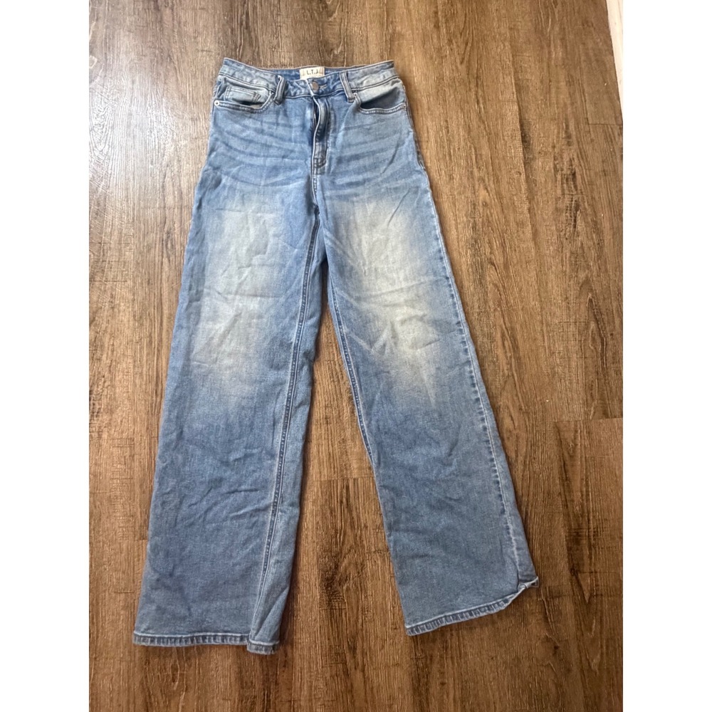 LTJ Letter to Juliet Wide Leg Jeans Size 26 Light Wash High Rise Blue Denim